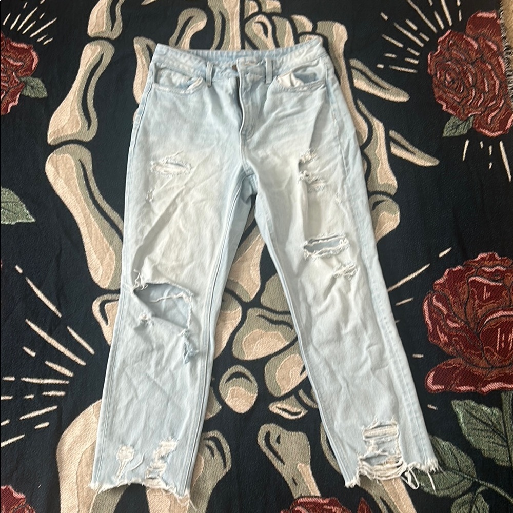 Light Blue Distressed Women's Jeans